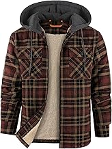 ZITY Men's Quilted Flannel Jacket with Hood and Zip – Lumberjack Winter Jacket, Warm and Soft for Cold Days