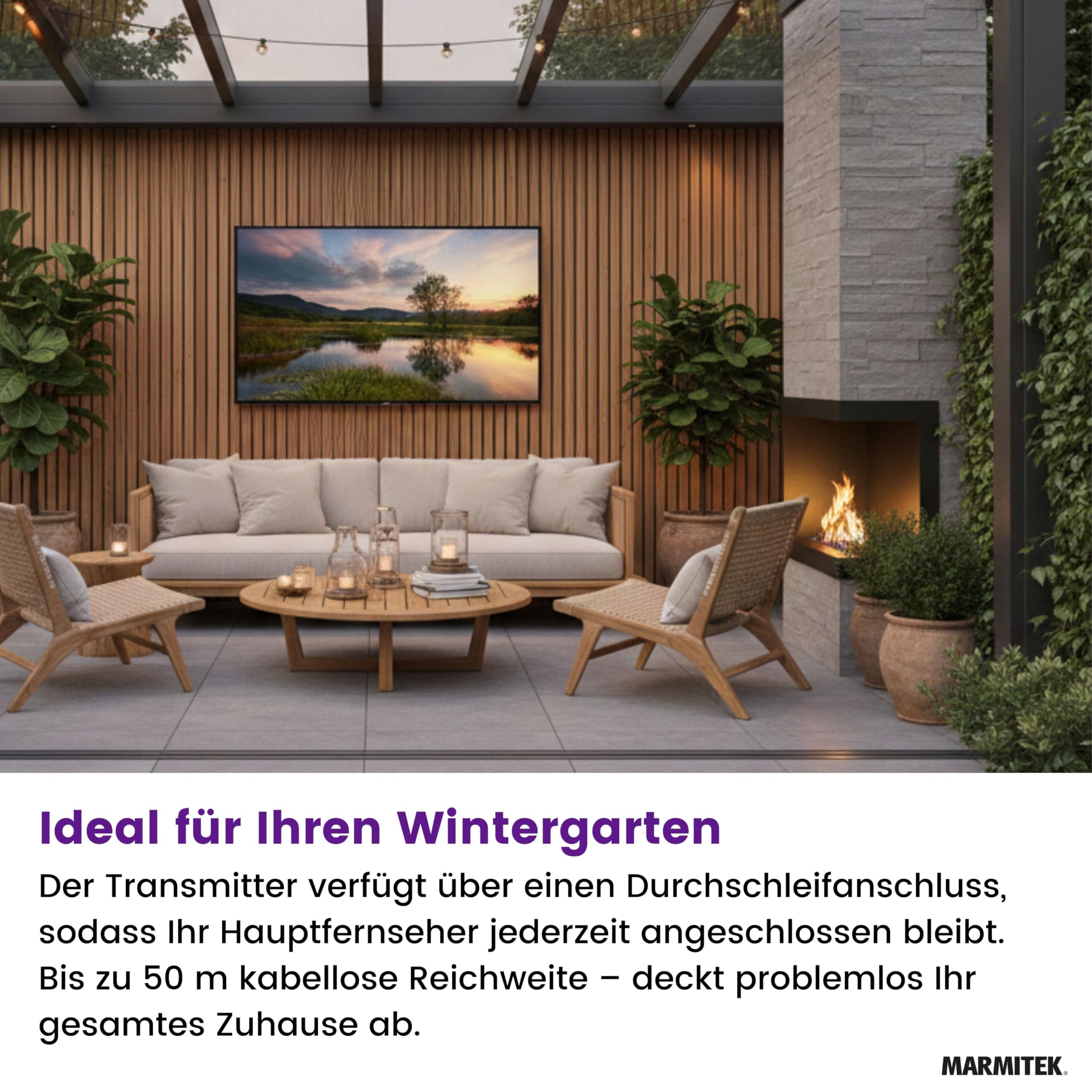 Marmitek TV Anywhere Wireless HD 2 - Drahtlose HDMI Verlängerung 1080p | Wireless HDMI Extender Full HD für TV im ganzen Haus, bis 100 m Reichweite, IR-Rückkanal, Loopthrough und Plug & Play