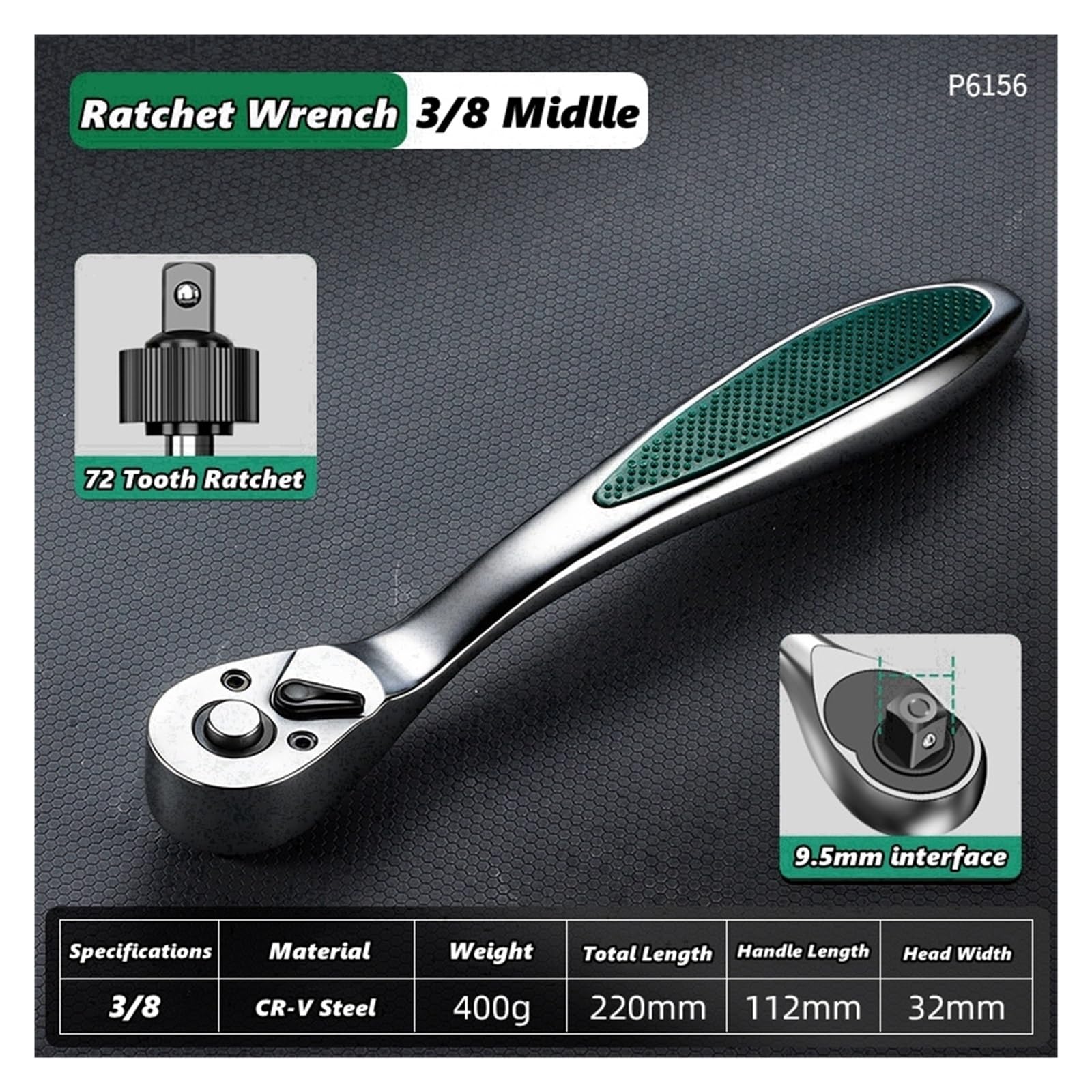 Generico Set di chiavi a cricchetto da 72 denti | 1/4,3/8,1/2 tre azionamenti, cricchetto salva-manodopera da 72 denti for una riparazione rapida
