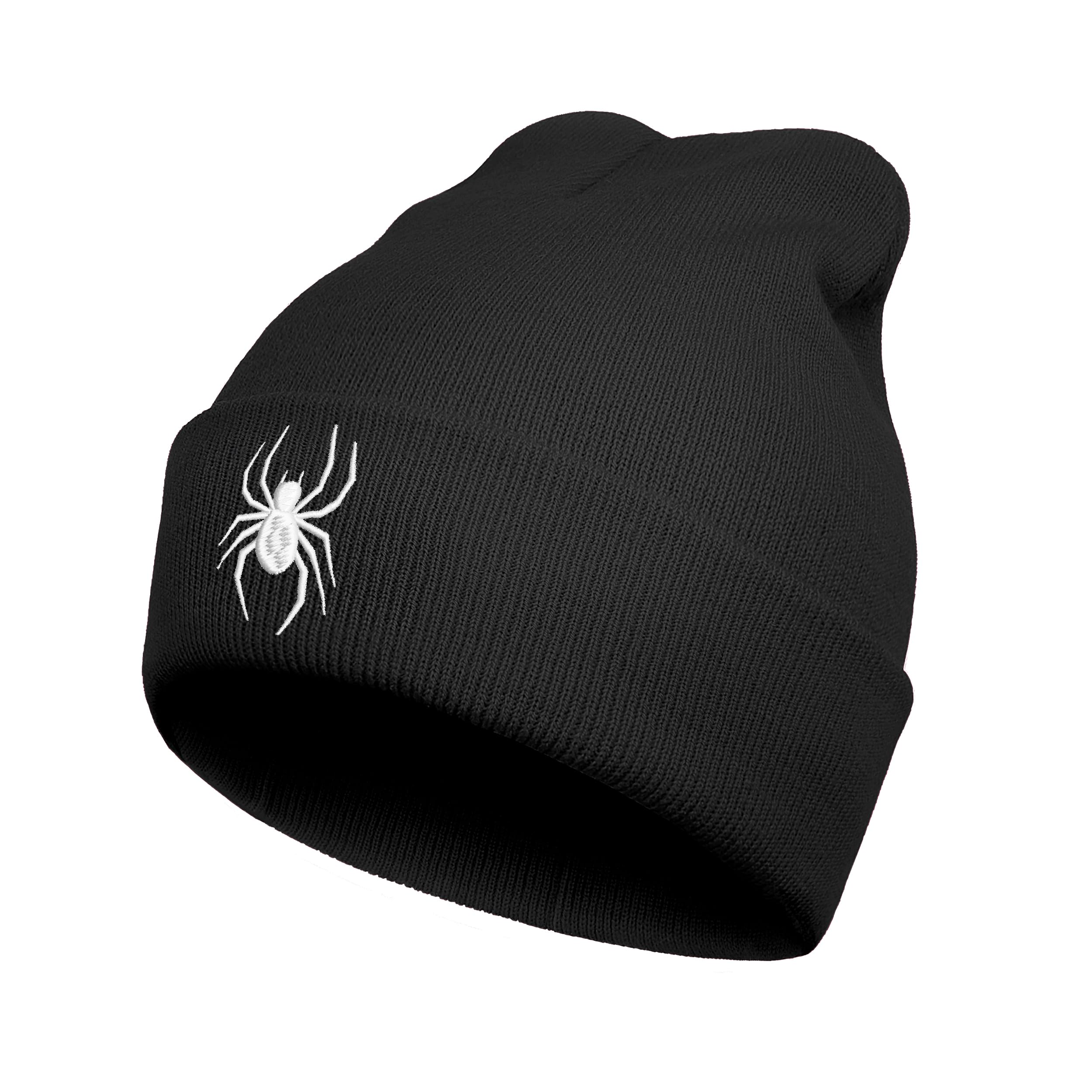 Generic Cool Spider Web Pattern Halloween Beanie, Embroidered araneid Wool Knit Beanies Hats Gift for Men Women