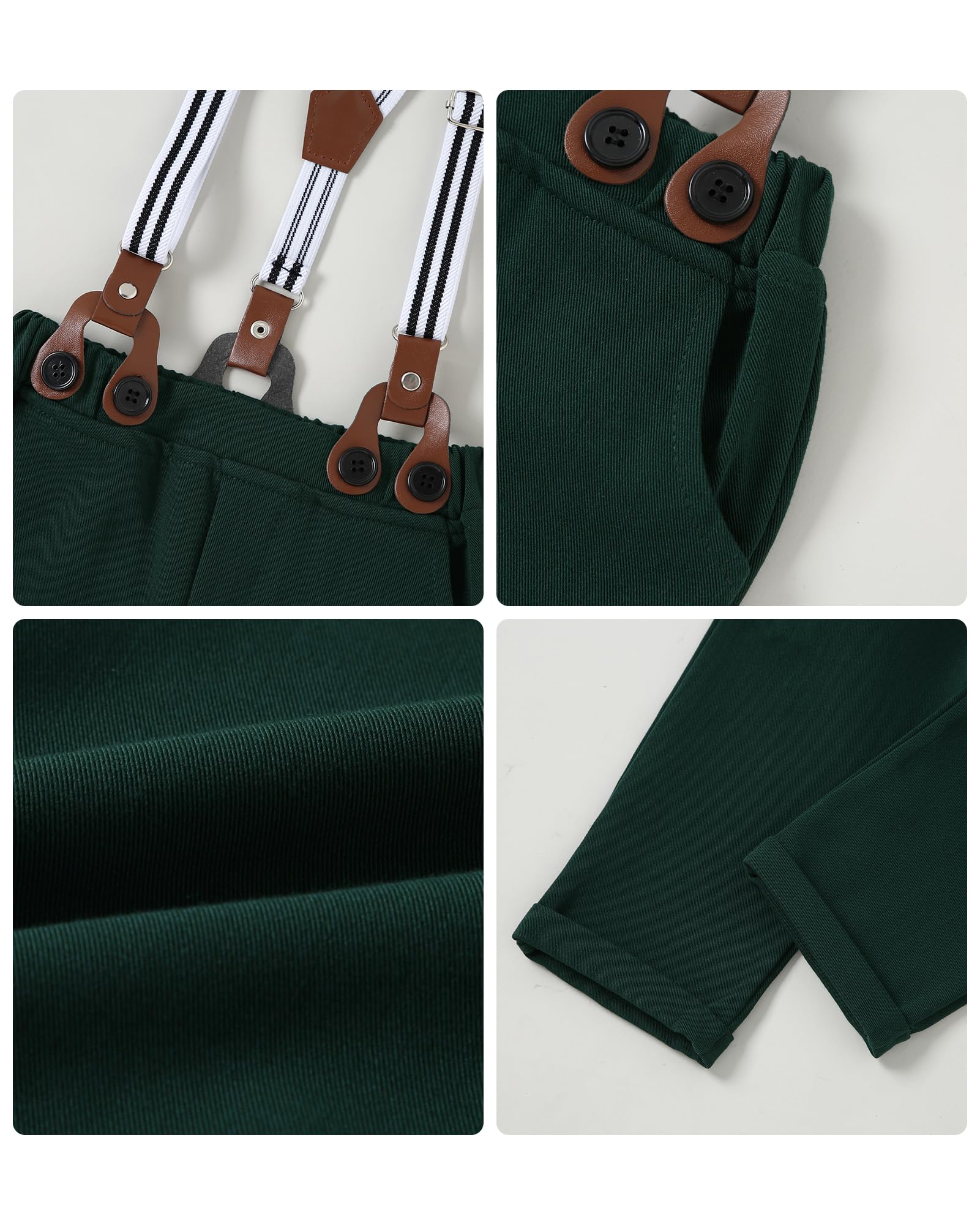 ZOEREA Bébé Garçon Gentleman Smoking Vêtements Ensembles, Enfant Mariage Baptême Tenue Costume Haut Chemise+Gilet+Pantalon+Nœud Papillon+Corsage 1-5 Ans