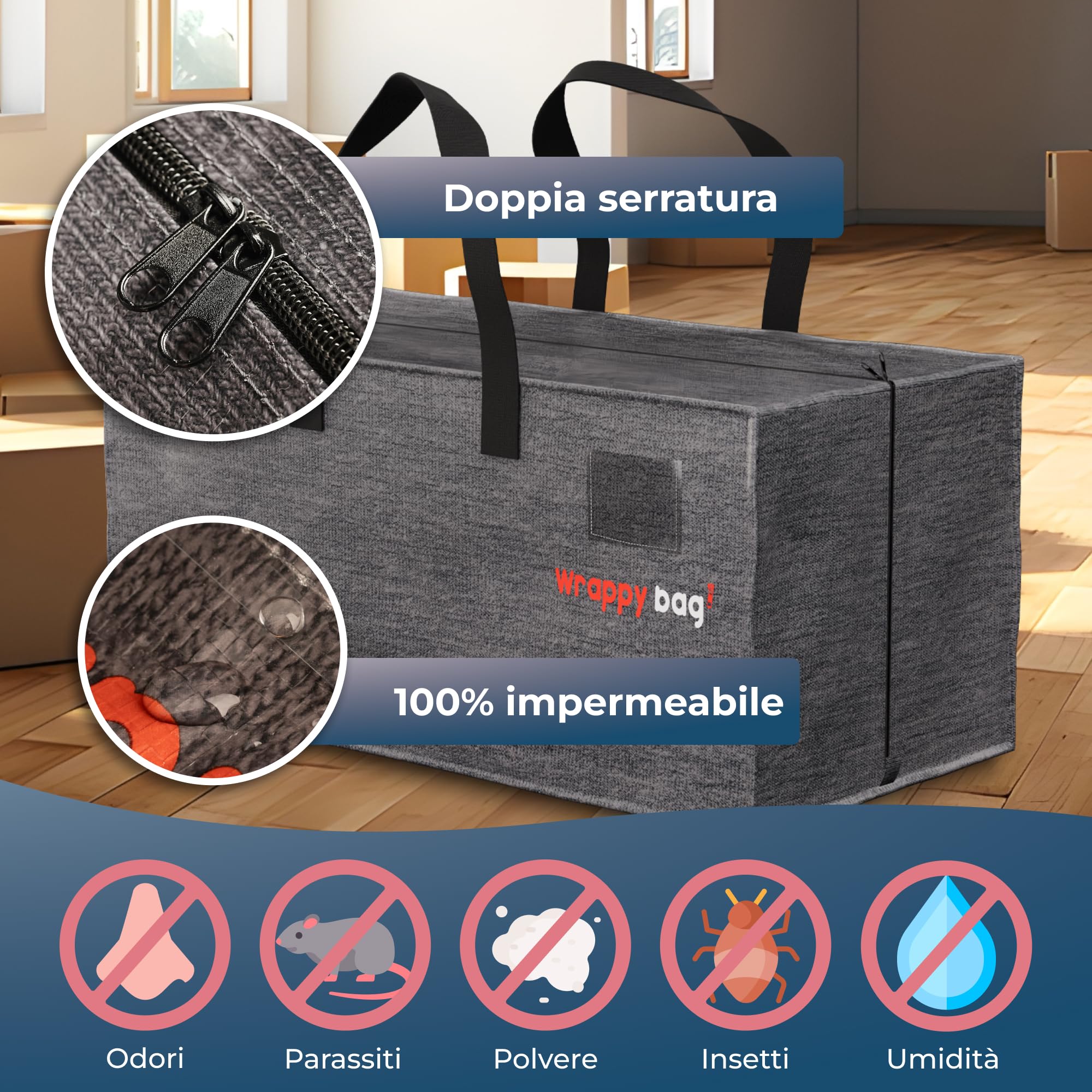 Borsa Di Stoccaggio Extra Large Con Zip E Compressione Automatica - Foto 6