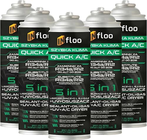 INfloo Quick A/C 5in1 – 5× Sostituto del Gas R134a 205 g,…