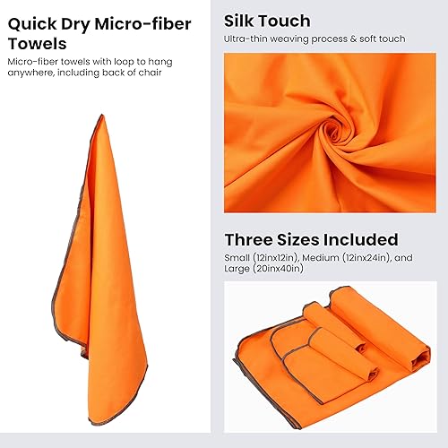 Miniatura 4 de Silla de camping portátil con 3 toallas  Compacta, plegable y resistente  Silla de mochilero ligera para camping, senderismo, playa, portones