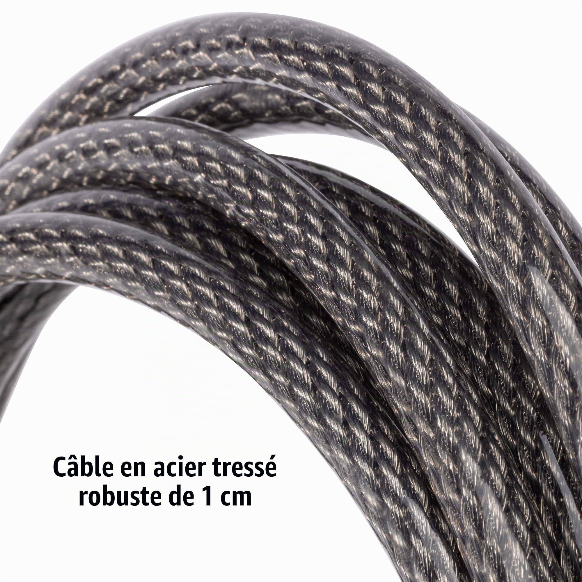 Master Lock - Câble de sécurité en acier pour vélo, 9,1 m de long et 10 mm de diamètre, câble recouvert de vinyle avec extrémités en boucle, 70DCC