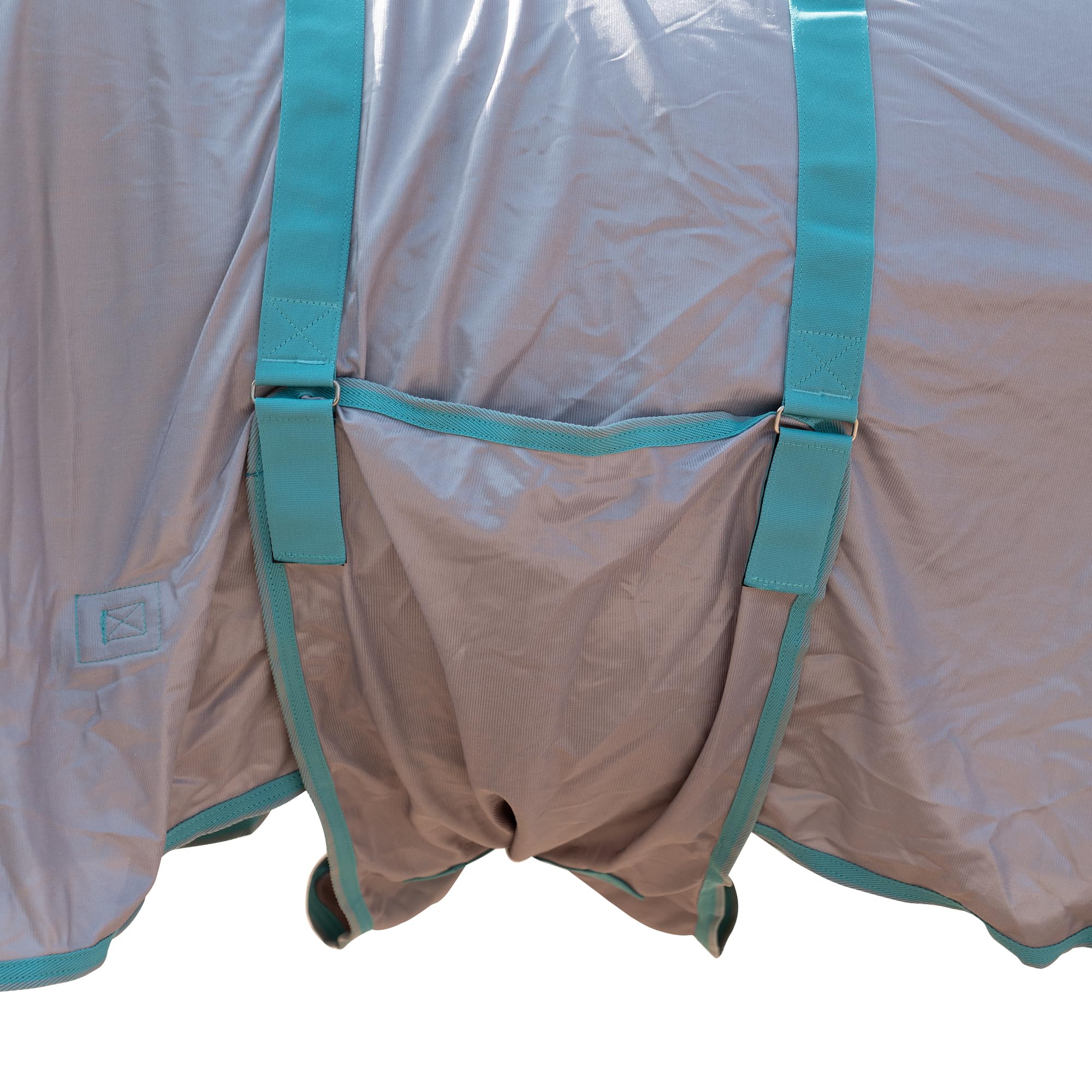 Fliegendecke Pferde mit Halsteil – atmungsaktive Sommerdecke mit UV-Schutz, Scheuerschutz, Gray 120 cm