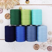 ThreadArt Cotton Quilting Thread Set, 1000M 50/3, 7 Ocean Color Spools