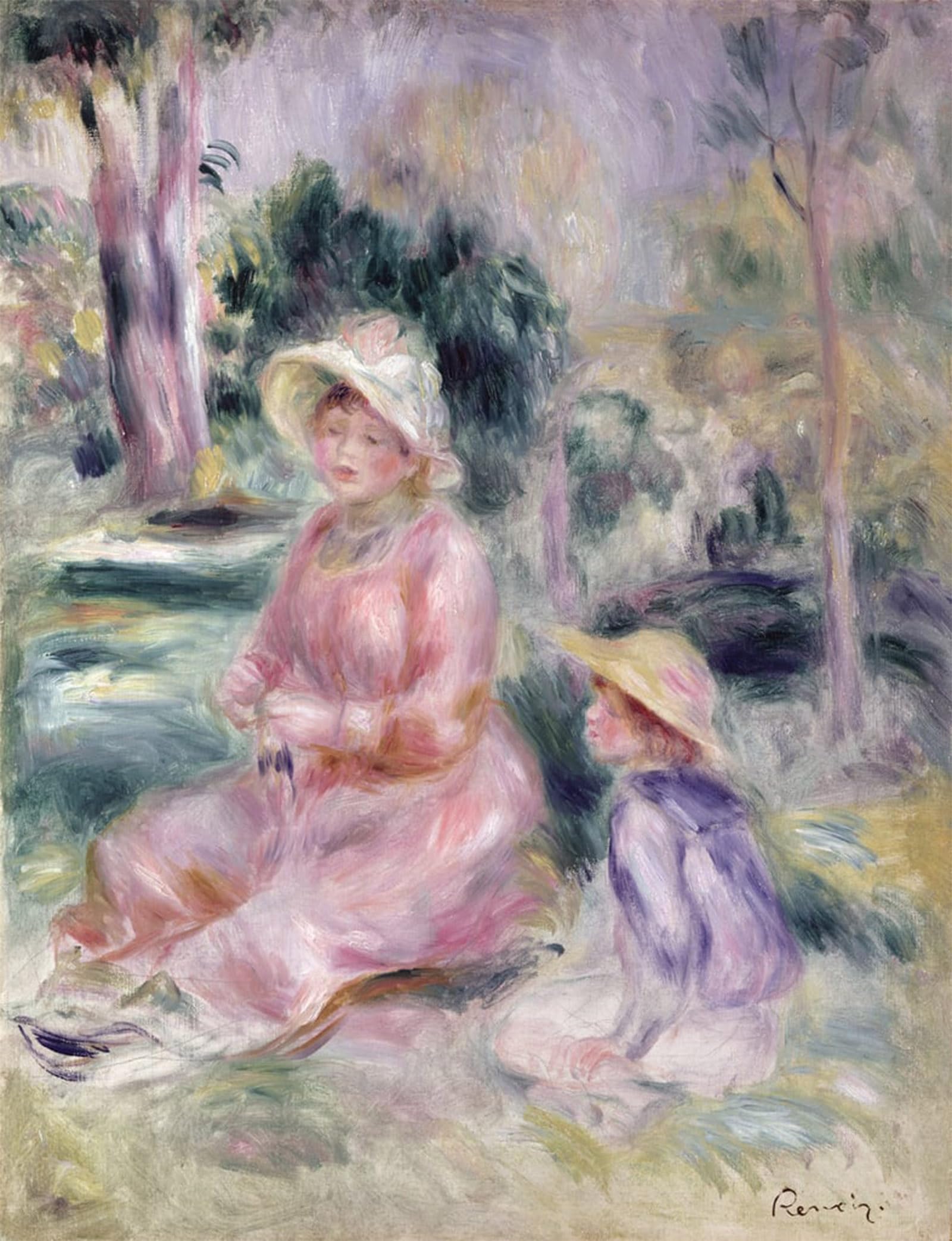 SERENDIPITP Vintage Picture Print on Canvas Wall Art Poster Madame Renoir and Her Son Pierre by Pierre Auguste Renoir Artwork Print Poster for Wall Decor 60x90cm