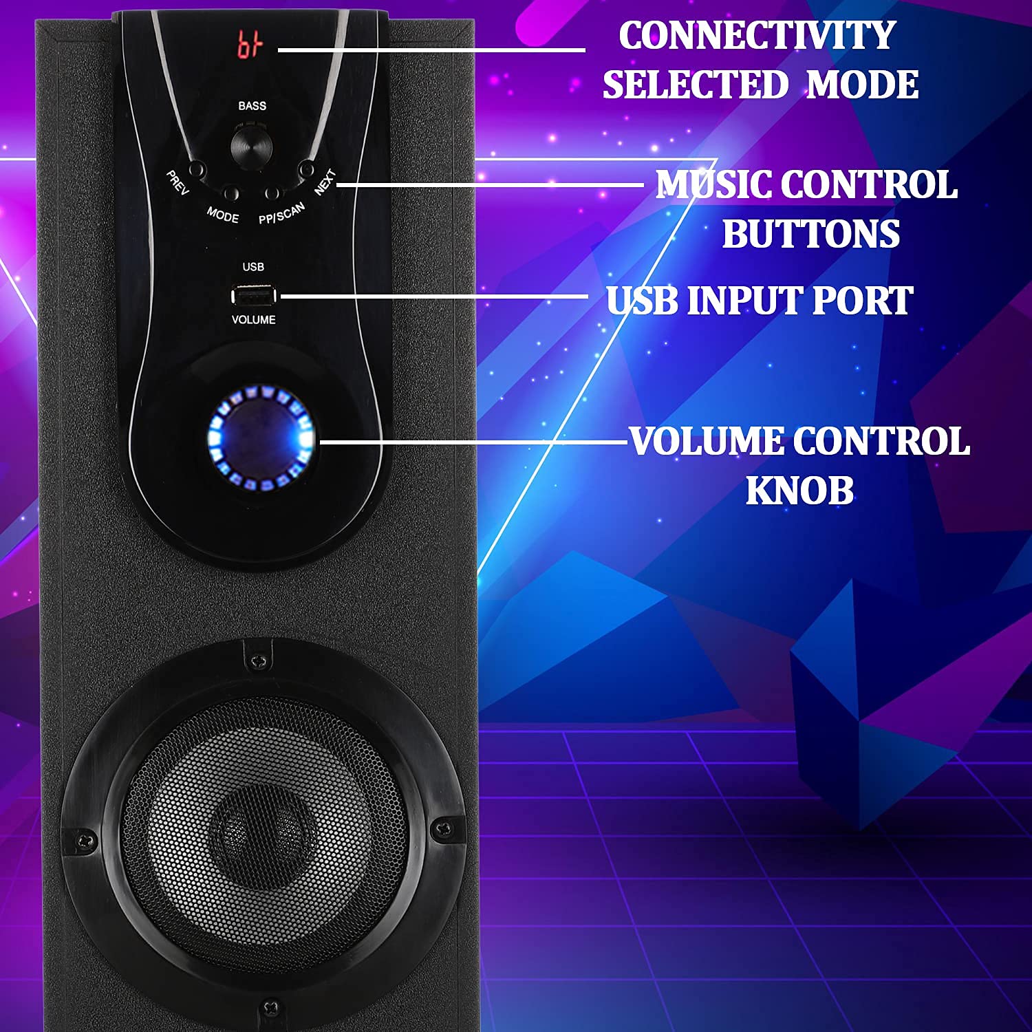 Buy Zoook Gladiator 55W Bluetooth Tower Speaker with Karaoke Support