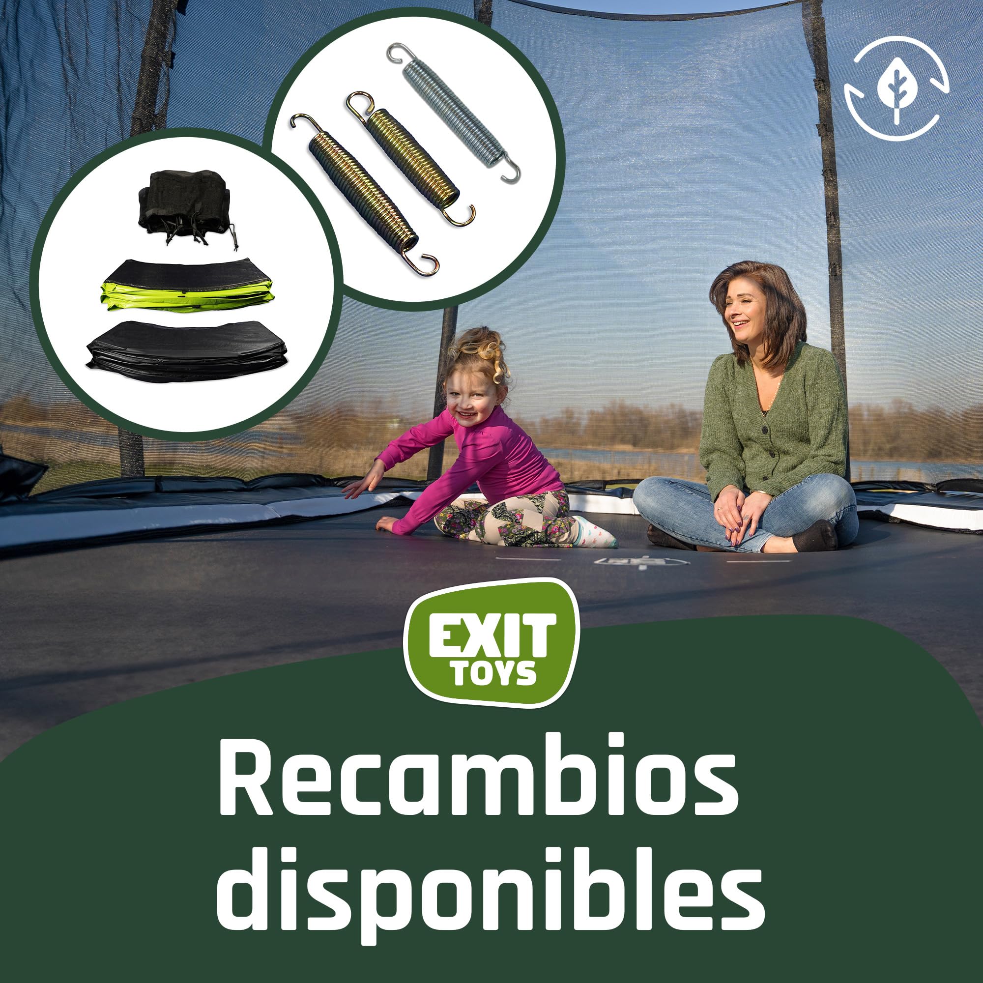 EXIT Parada para Robot Cortacésped de Trampolín Toys - para Cortar el Césped Alrededor de Tu Trampolín - Protege el Marcos del Trampolín - Ajustable en Longitud - Trampolines Lotus y Elegant ø253cm