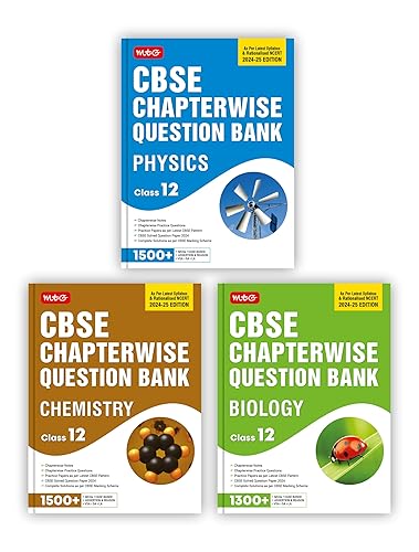 MTG CBSE Class 12 Chapterwise Question Bank Physics, Chemistry &amp; Biology For 2025 Board Exam (Set of 3 Books) | As Per Latest CBSE Syllabus &amp; Rationalised NCERT Pattern [Paperback] MTG Editorial Board