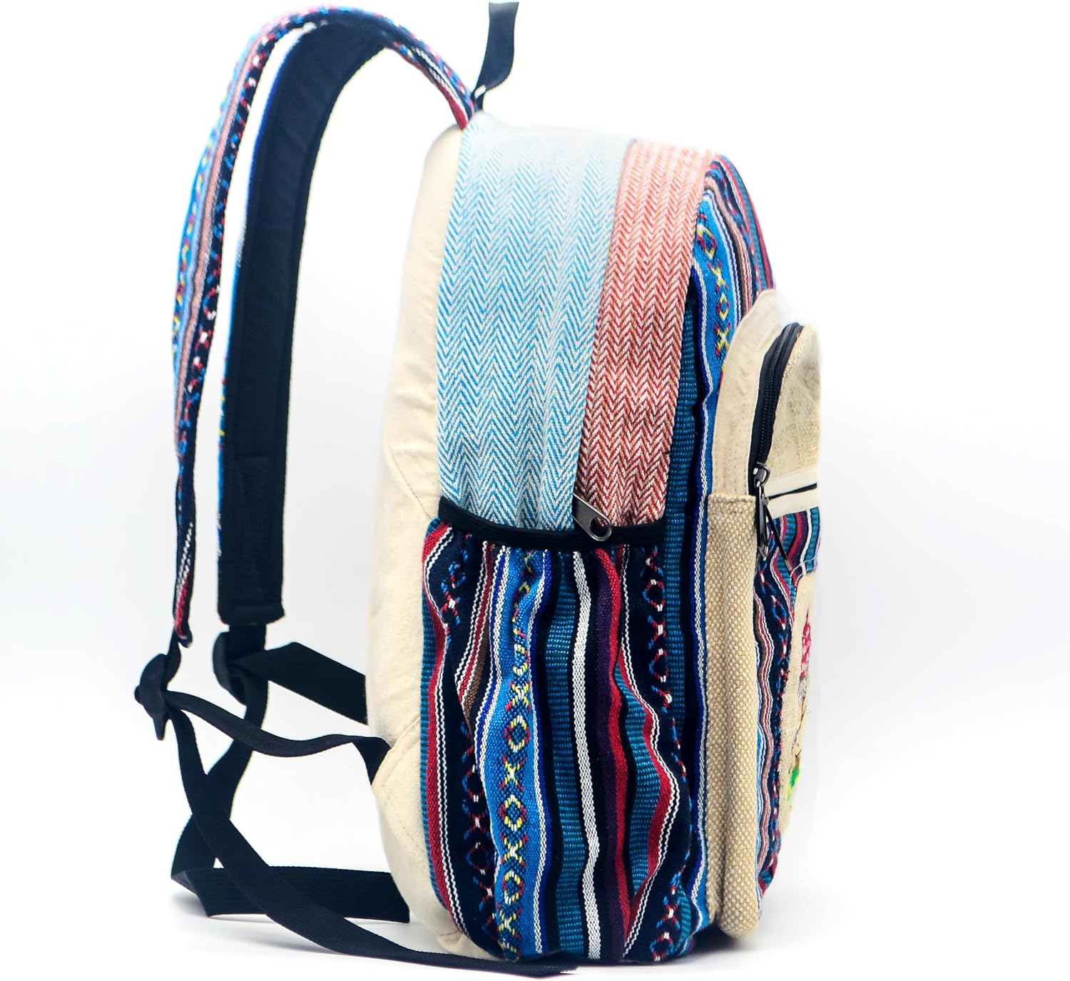 Anitya Himalayan Hemp Backpack, Mushroom Embroidered Boho Daypack image 5