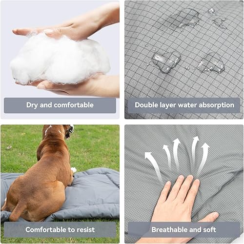 Miniatura 2 de Kitgo Cama para perros para acampar y viajes al aire libre, accesorios de viaje impermeables, tapete portátil enrollable para mascotas, cama de