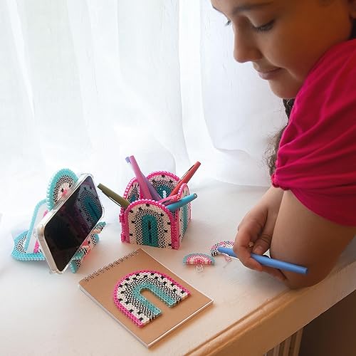 Miniatura 6 de Perler Fused Bead - Taza para lápices, soporte para teléfono, clip de papel y cubierta para cuaderno, accesorio de escritorio, kit de actividades de