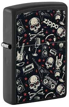 Amazon.com: Zippo Lighter: Skulls and Music Pattern - Black