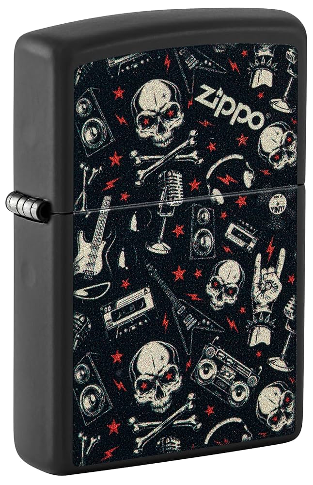 Zippo【2020年購入】最終値下げ！ Amazon.com: Zippo Lighter: Skulls and Music Pattern - Black