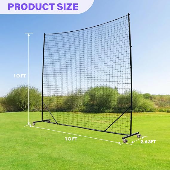 Heavy Duty Backstop Net System with Posts for Backyard Sports