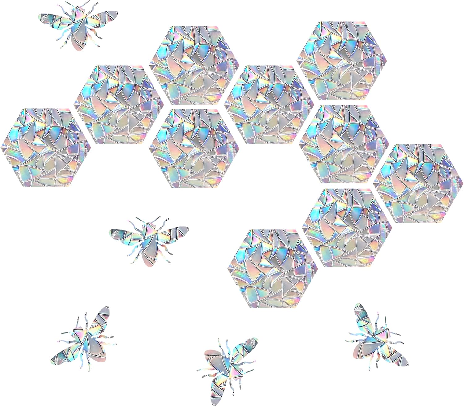 52 Stück Prisma Fensteraufkleber - Vogelschutz Mit Regenbogeneffekt