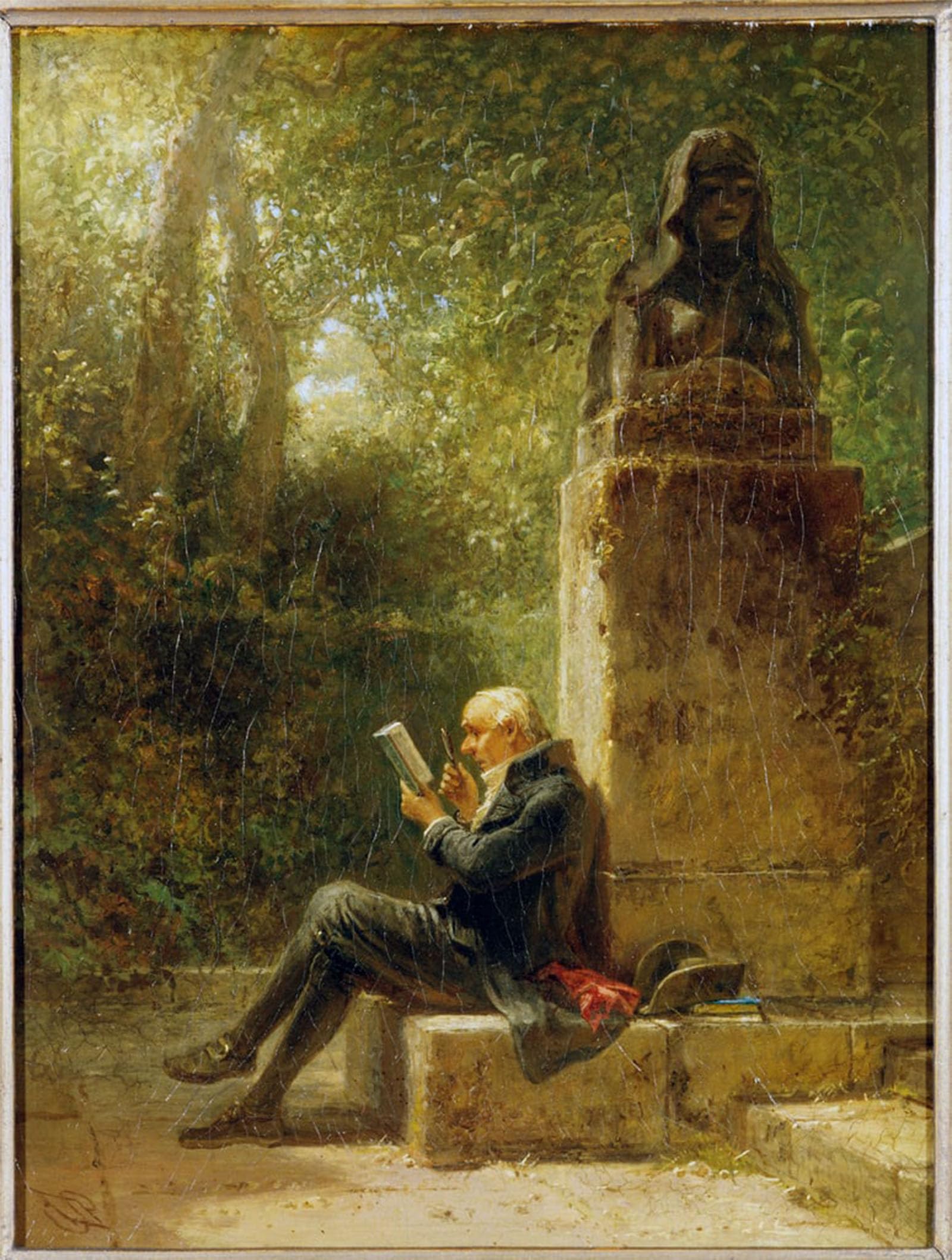 RZHRHJES Famous Painting Poster Art Canvas Print Retro Picture The Philosopher by Carl Spitzweg Poster Wall Art for Office Decor 60x90cm