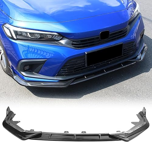 Vista 11 de FREEMOTOR802 Divisor de Labio de Parachoques Delantero Compatible con Honda Civic 11ª Generación Sedán Hatchback 2022-2024, PP Negro Brillante 3