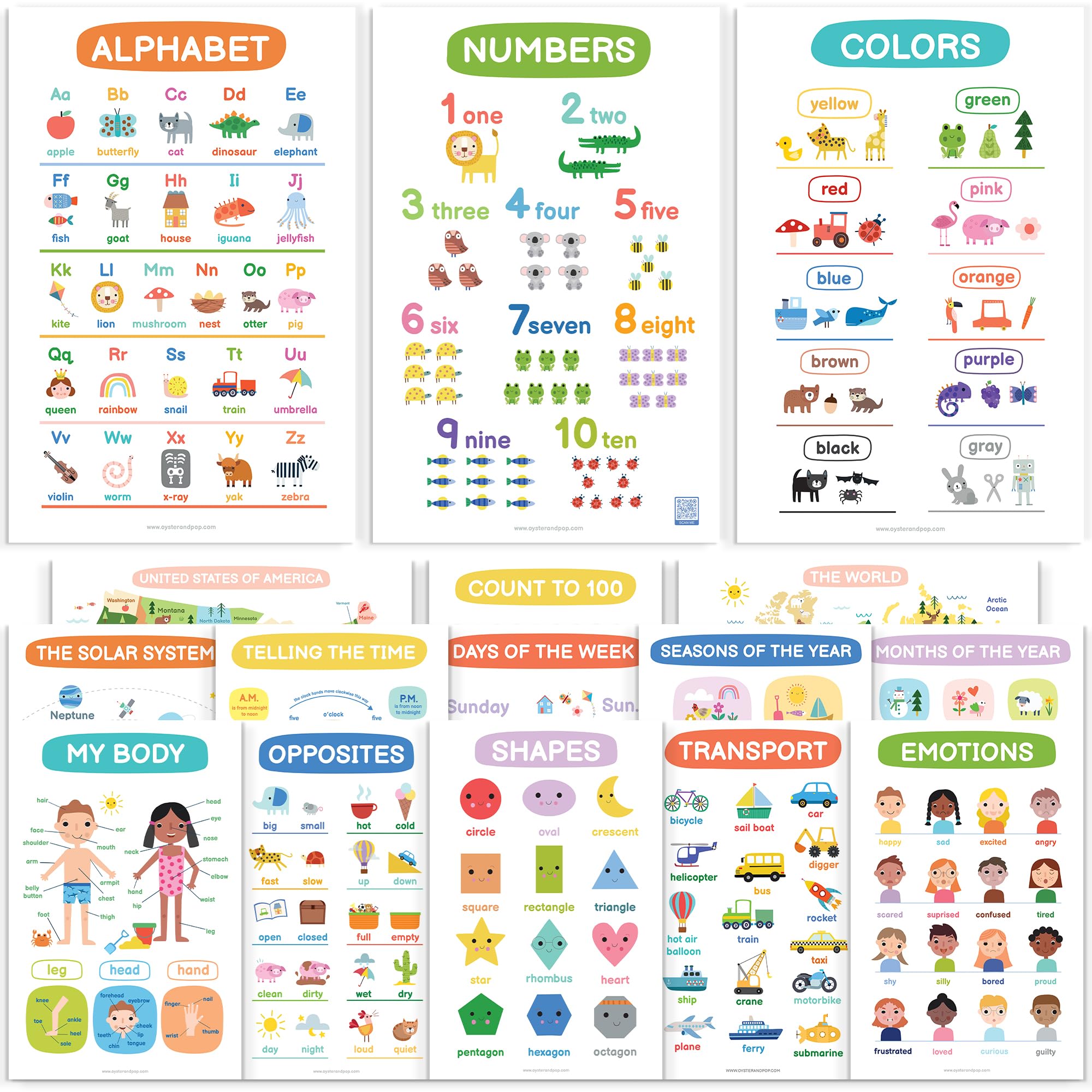 Oyster&Pop 16 Educational Posters
