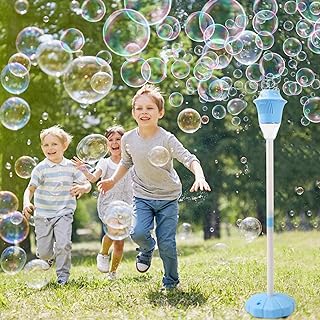 AIERSA Bubble Machine Automatic,Height 47 Inches Vertical Bubble Machine for Parties, Outdoor Battery Bubble Maker with Li...