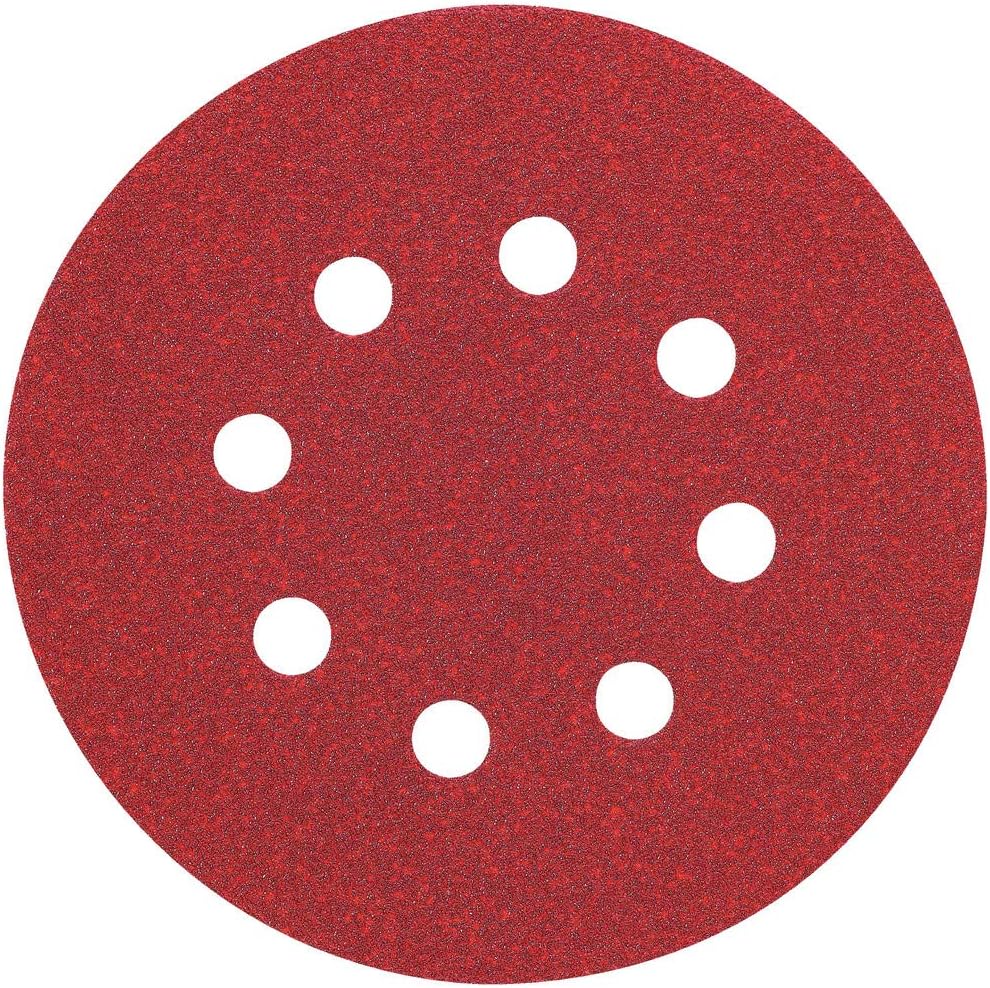 DEWALT DW4309 5-Inch 8 Hole 80 Grit Hook and LoopRandom Orbit Sandpaper (25-Pack)