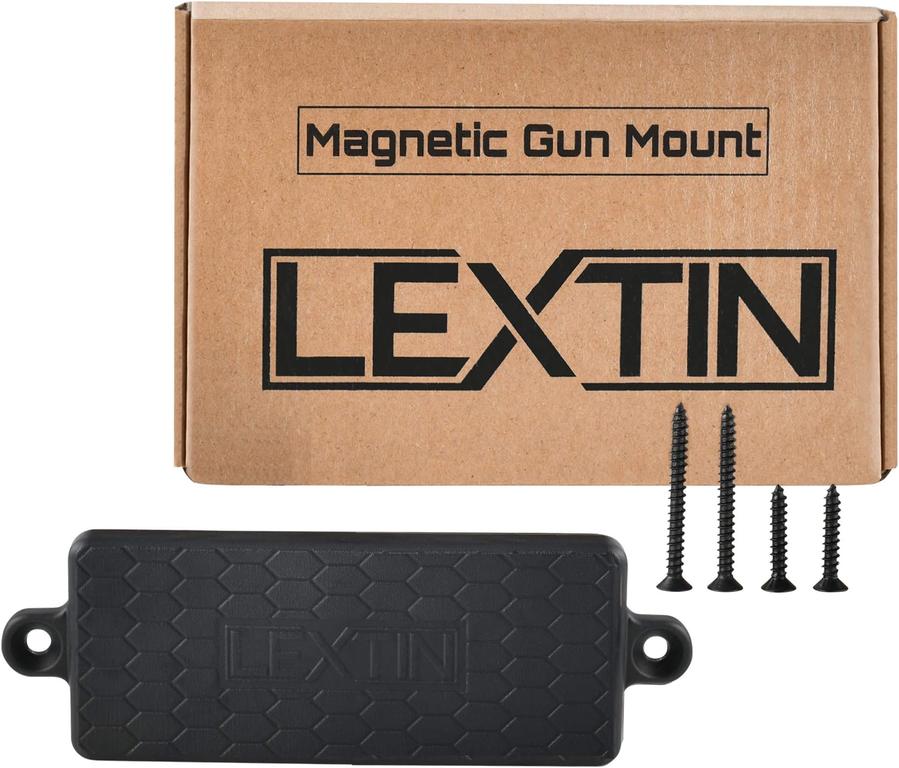 Magnetic Gun Mount with Adhesive Backing-Rubber Coated 43lb Rated Magnet for Vehicle and Home - Concealed Holder for Handgun, Rifle, Shotgun, Pistol, Revolver, Magazine- Holster - Firearm
