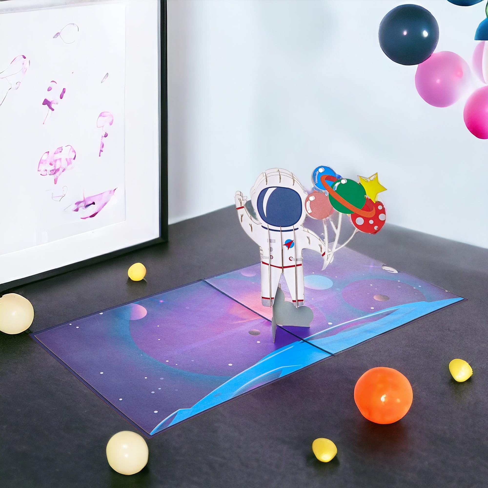 Amazon | Rykamia Spaceman Birthdayポップアップカード、スペース