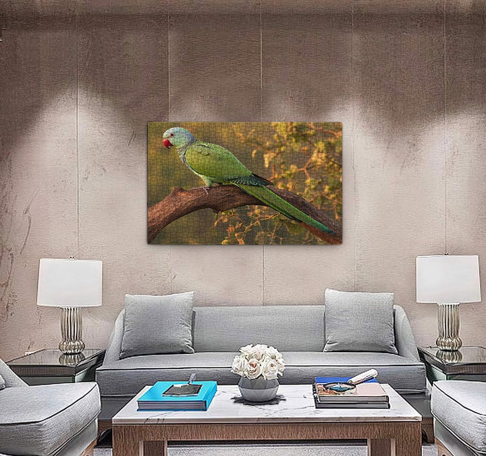 Zielona papuga puzzle 6000 elementów, puzzle dla dorosłych, dorosłych, nastolatków, do aktywności w domu, trudne gry rodzinne, klasyczne puzzle na prezent i dekoracja ścienna R3KH-548