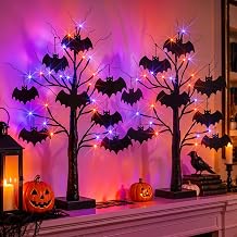 OLANRUN Halloween Decorations Indoor, 2 Pack 24 Inch Black Halloween Tree