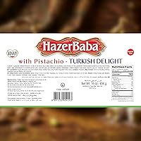 Vista 2 de Hazer Baba Delicias Turcas con Pistacho, Caja de bocadillos gourmet, Tradicional, Bocadillo vegano, Lokum turco, Dulces únicos, Loukumi, Delicias