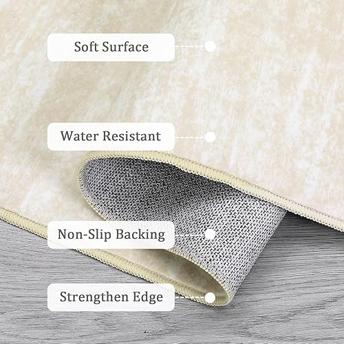 Miniatura 32 de Alfombra lavable contemporánea de 5 x 7 pies, alfombra de área grande para dormitorio, alfombra moderna, antideslizante, resistente a las manchas