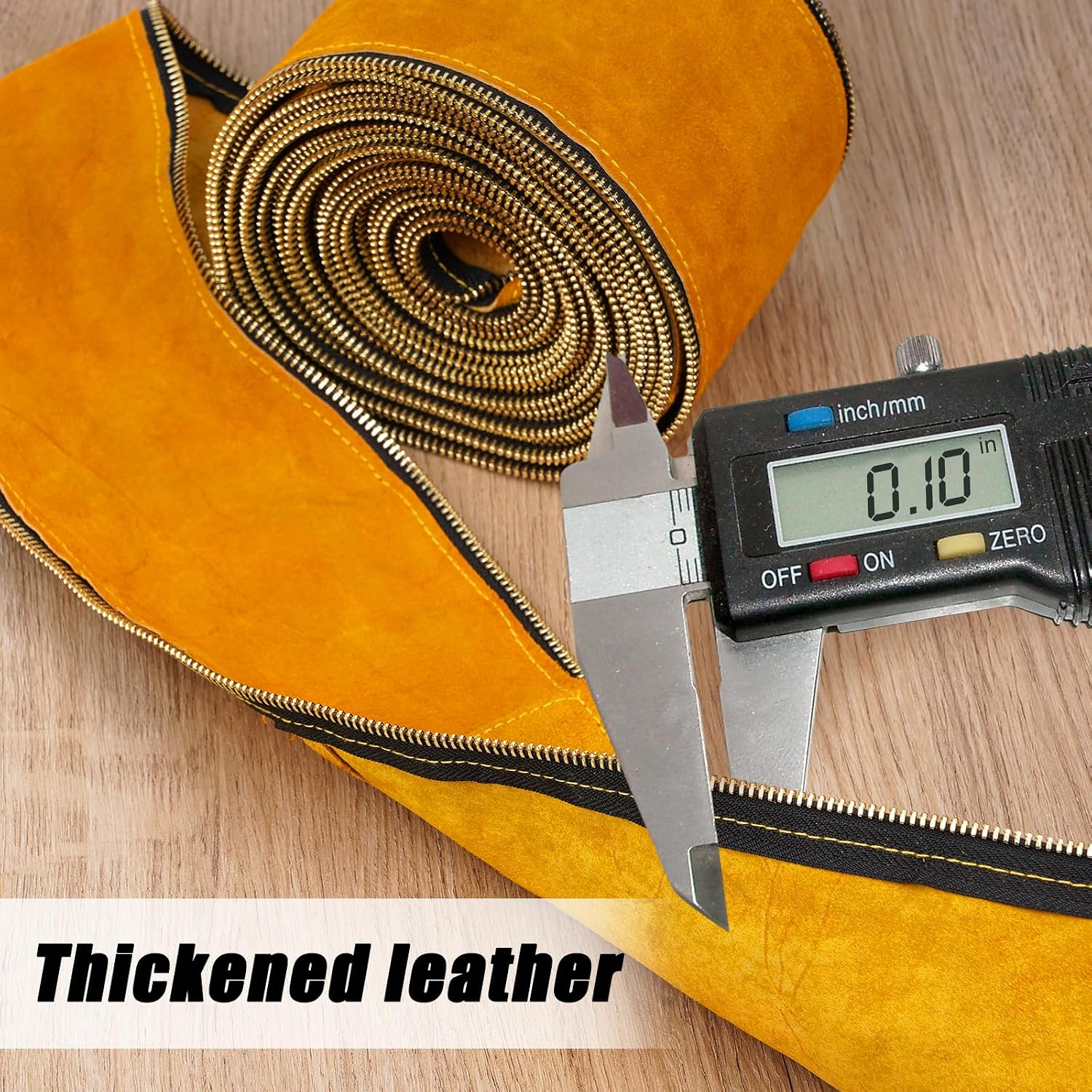 TIG Welding Torch Cable Cover - Leather Tig Hose Cover For TIG/MIG Torch Cable, 25ft Long, 4in Wide, Easy To Fold And Place