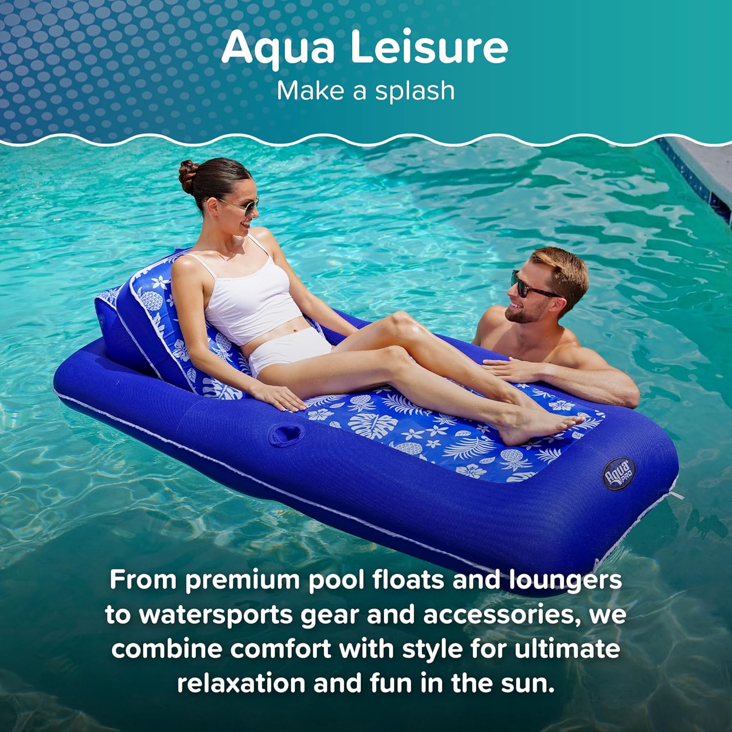 Aqua Inflatable Football Toss, Inflatable Throwing Target Toy, Backyard and Lawn Game, Touchdown Pass Game