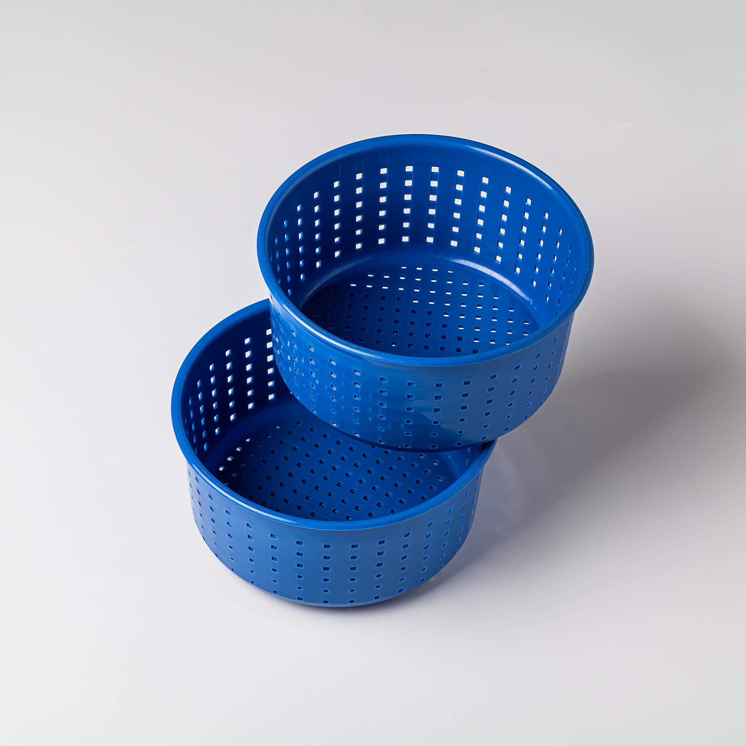 Cheese making Cheese Molds Semi-hard and Soft Cheese Cow Goat Sheep Milk Rennet Cheese molds Cheese making cheese kit Cheesemaking Moldes para queso | 2 pcs 0.7L / 1.5lbs Blue