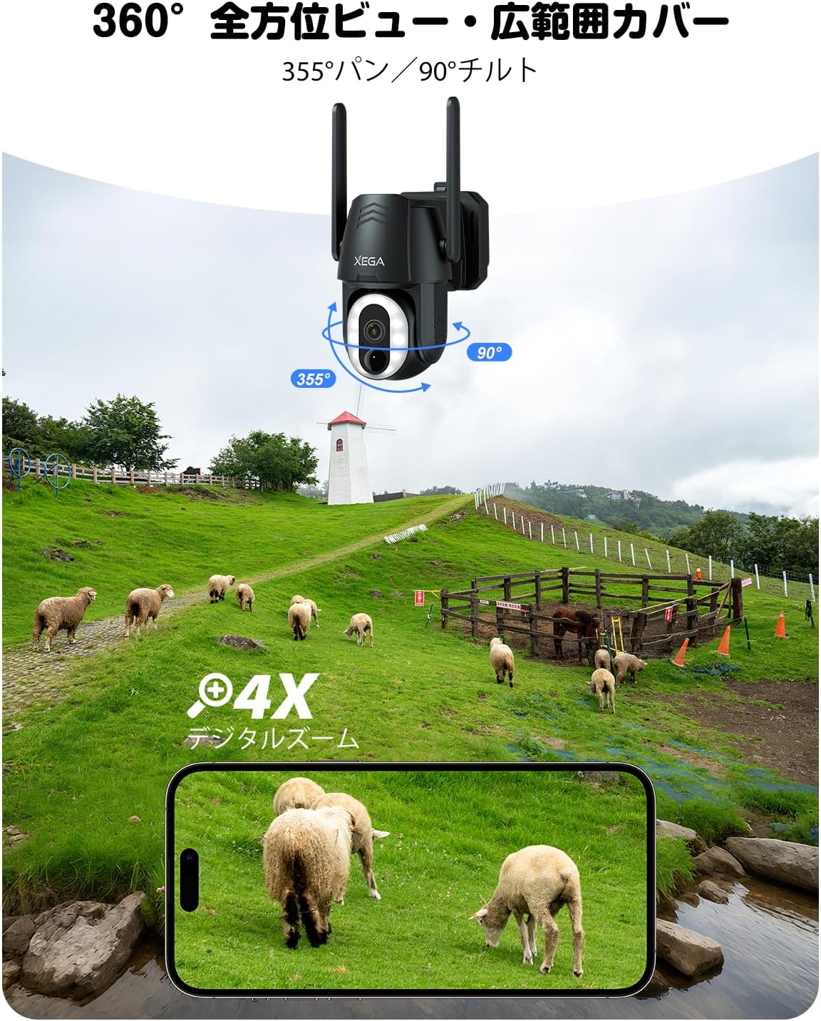 Illustration of cloud storage and local TF card storage options for the camera