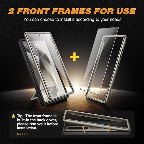 Miniatura 3 de TONGATE Funda compatible con Samsung Galaxy S24 Ultra, protector de pantalla integrado y cubierta de cámara deslizante, 2 marcos frontales, funda de