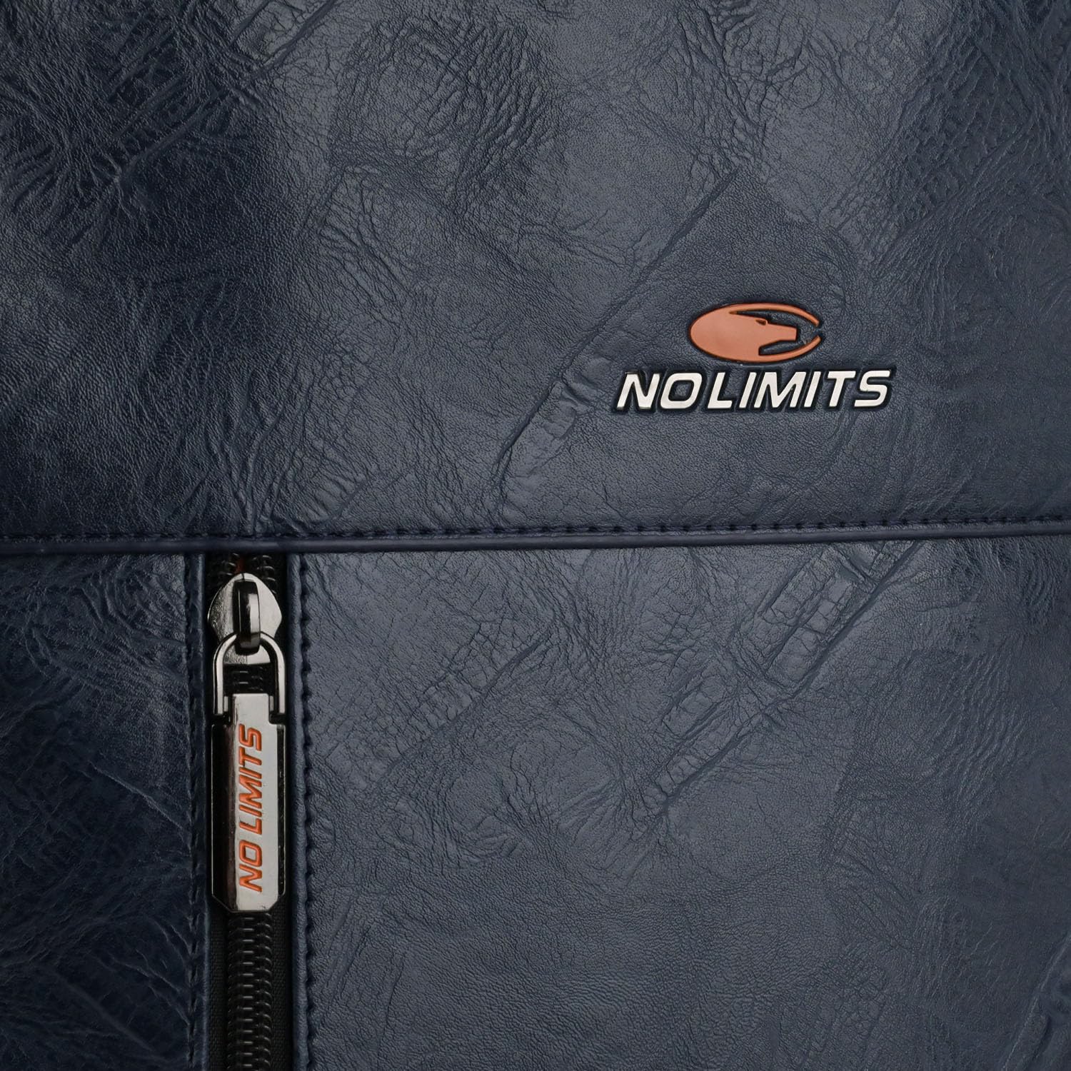 No Limits Zaino Porta PC/Laptop Uomo e Donna in PU, Impermeabile con Fodera Arancione, Ideale per Ufficio, Università e Viaggio, Blu