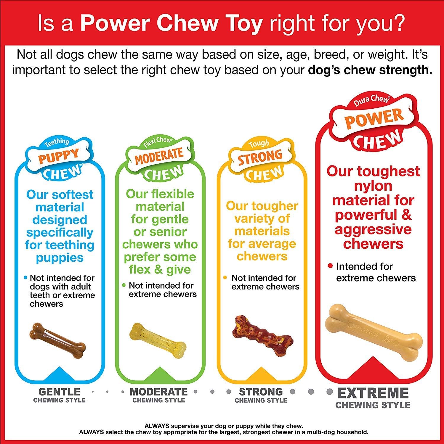 Nylabone (3 Pack) Power Chew Bison Flavor Wishbone Small Toy for Dogs