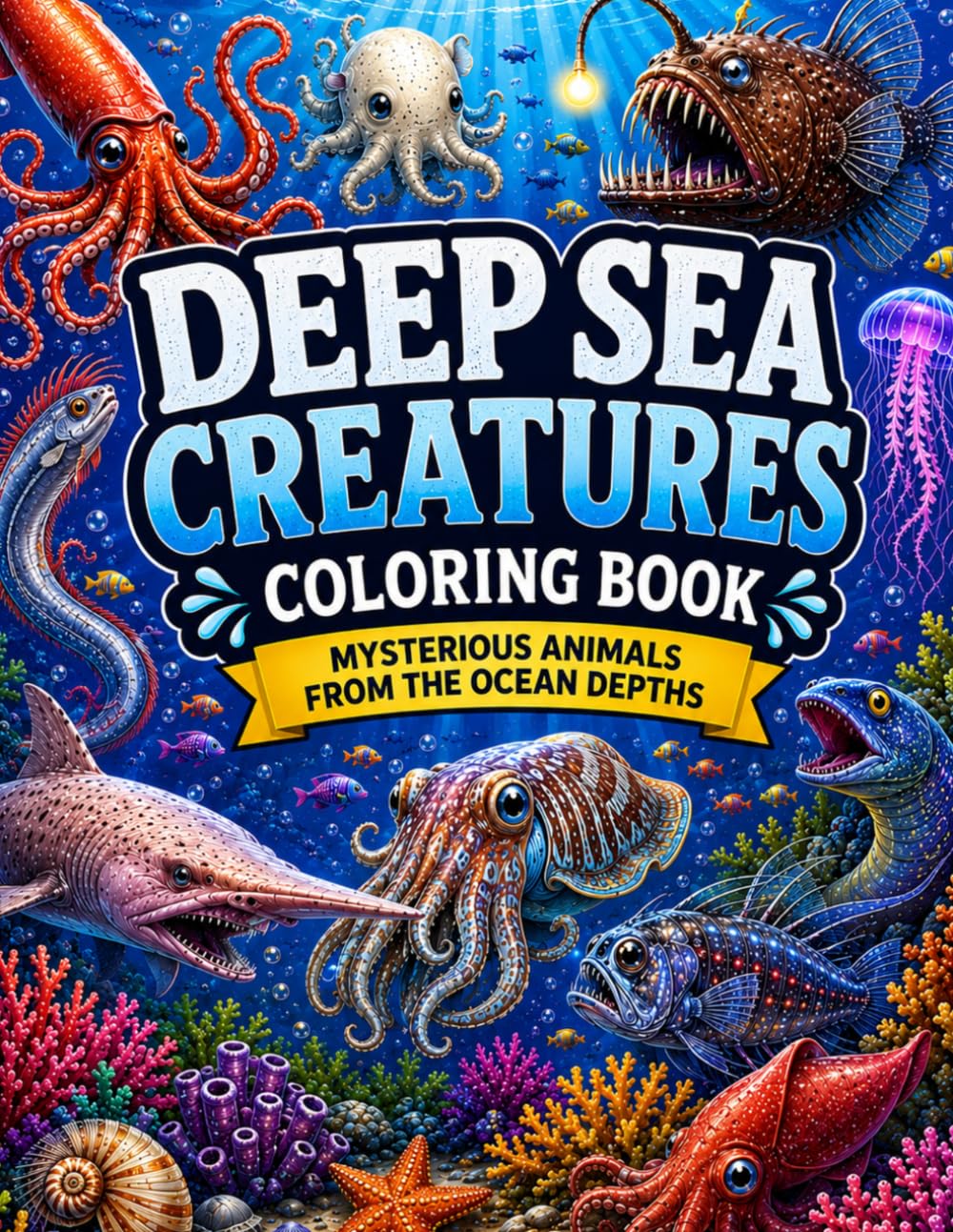 Deep Sea Creatures Coloring Book: Mysterious Animals From The Ocean Depths