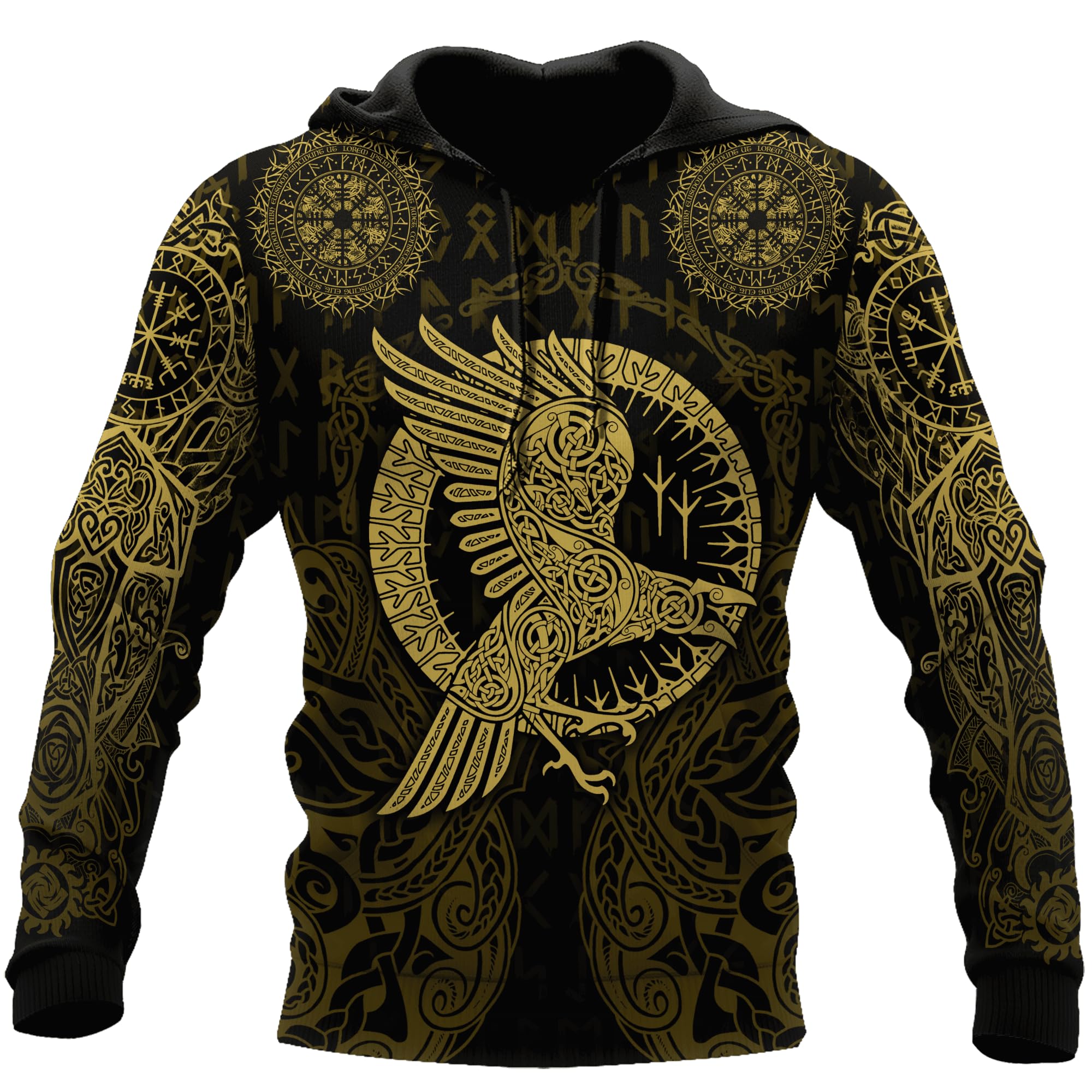 Odin raven,L,MYZTTZR Zwycięstwo Lub Walhalla Czaszka Odyna Raven Hoodie Scandinavia Cosplay Kostiumy dla średniowiecznych Wikingów Berserker Gift