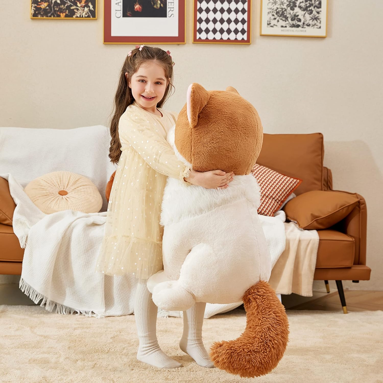 IKASA Giant Ragdoll Cat Stuffed Animal Plush Toy,Large Big Jumbo Soft Toys,23" Huge Size Cute Fluffy Plushy Fat Oversized Plushie,Gifts for Kids Girls Boys (23 inches, White) - Image 6