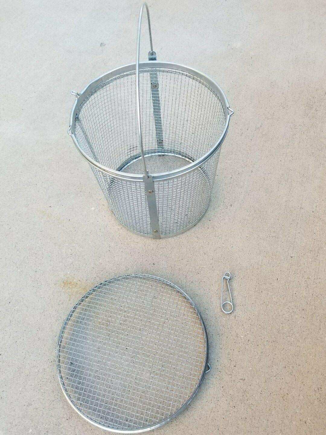 Fish Trap T-0175-R Parts Washer Accessory Basket Mesh 8.5 x 9 Inch Round with Lid