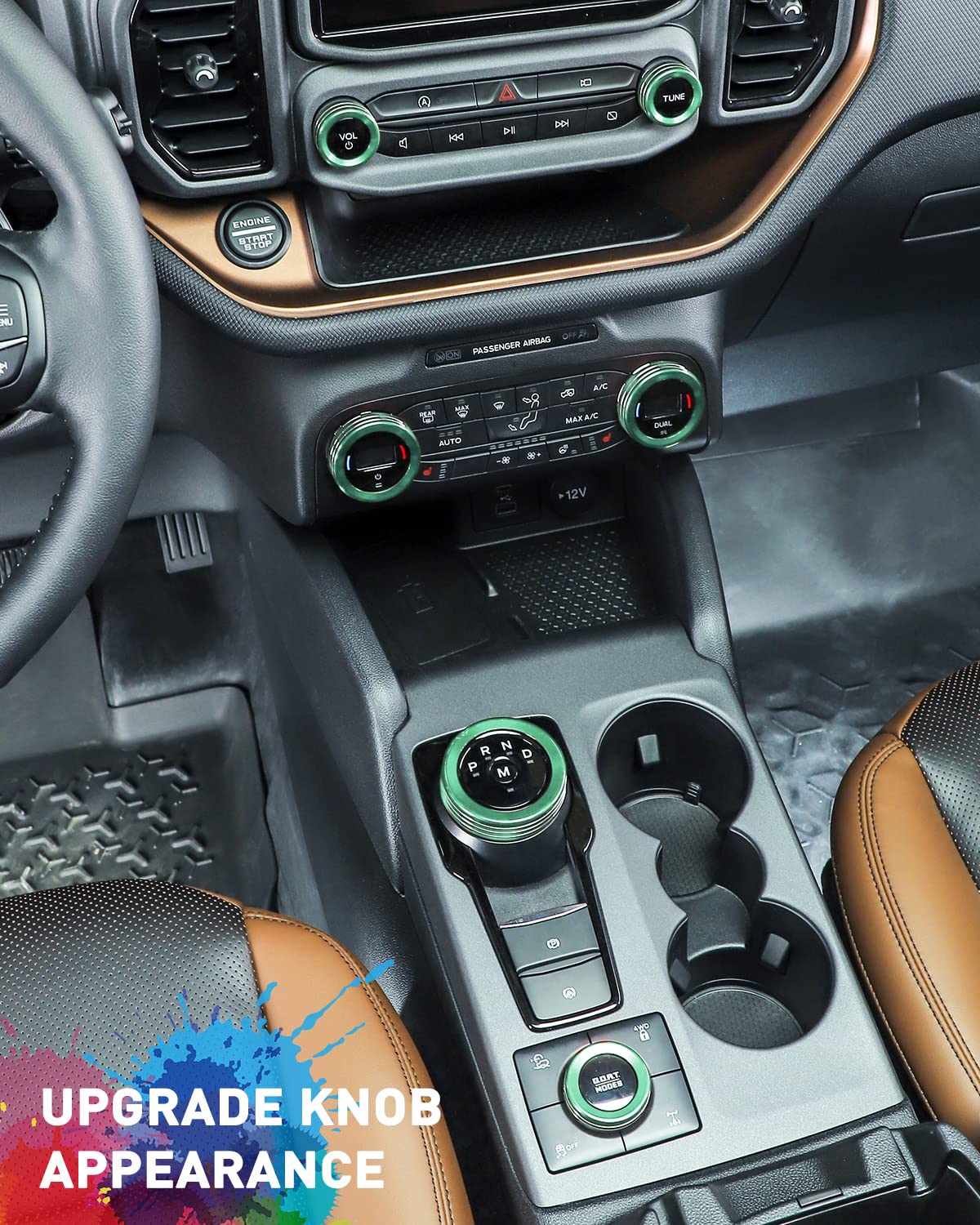 Savadicar Billet Aluminum Control Knob Trim Set For 2021-2023 Ford Bronco Sport - Pink, HVAC/Radio/4WD Knob Covers