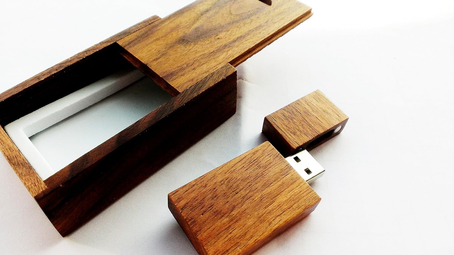 Wooden USB Flash Drive USB 2.0 Memory with Walnut Gift Box (128GB USB 3.0)