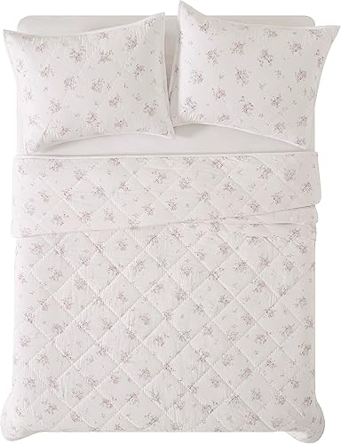 Miniatura 3 de The Farmhouse by Rachel Ashwell - Juego de edredón de 3 piezas FullQueen - Colección de ropa de cama Signature Rosebury, blancorosa