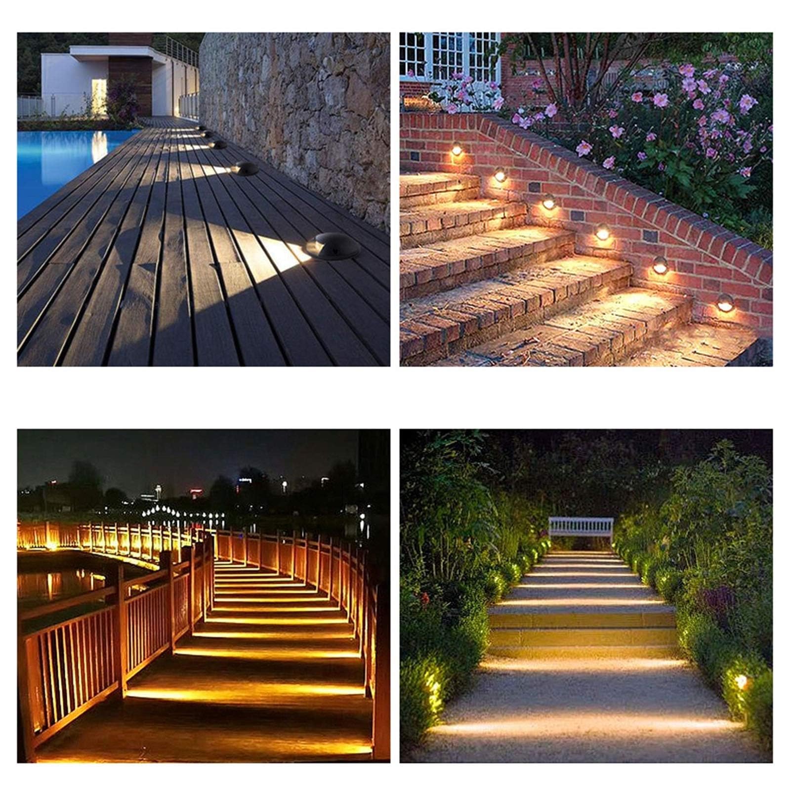 Foco Empotrable LED Para Exteriores - Luz De Jardín Enterrada, 100V-240V Focos De Piso LED Empotrados Emisión Lateral Sin Reflejo Terraza Luz De Paso LED Para Exteriores Para Terraza(White Light,3W)