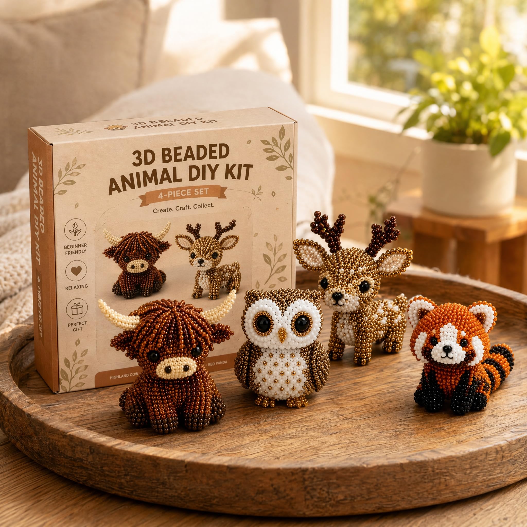 Set de Animales con Abalorios, Kit de Bricolaje Animales con Cuentas 23D, Lindo Juego artesanales Coloridas e Instrucciones(Styled)