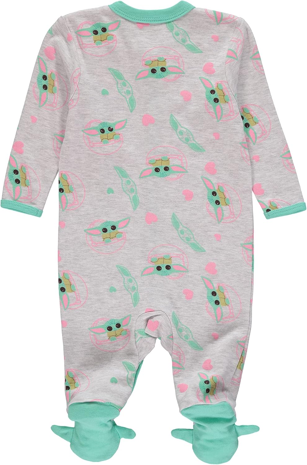 STAR WARS Baby Girls Baby Yoda Pajamas One Piece - Baby Footie Pajamas - Baby Girl Sleepers